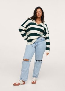 Трикотажный джемпер в полоску - Varsity Mango