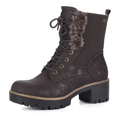 Коричневые ботинки из экокожи на шнуровке Rieker