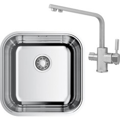 Кухонная мойка со смесителем Omoikiri Omi 44-U/I IN Quadro нержавеющая сталь (4993494, 40144-5)