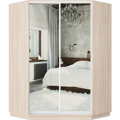 Шкаф-купе Классика 73 (каркас ясень шимо светлый, фасады 01/01 зеркало) профиль белый глянец 73.2400.1100.450.(01.01.).01.(00.00.).06