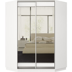 Шкаф-купе Классика 87 (каркас белый, фасады 03/03 белый) профиль серебро 87.2200.1500.450.(03.03.).07.(07.07.).01