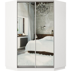 Шкаф-купе Классика 87 (каркас белый, фасады 01/01 зеркало) профиль серебро 87.2200.1500.450.(01.01.).07.(00.00.).01