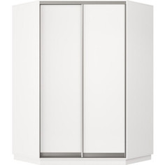 Шкаф-купе Классика 87 (каркас белый, фасады 02/02 белый) профиль серебро 87.2200.1500.450.(02.02.).07.(07.07.).01