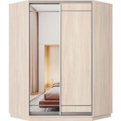 Шкаф-купе Классика 81 (каркас ясень шимо светлый, фасады 06/09 ясень шимо светлый) профиль серебро 81.2400.1300.450.(06.09.).01.(01.00.).01