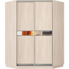 Шкаф-купе Классика 80 (каркас ясень шимо светлый, фасады 14/14 ясень шимо светлый) профиль серебро 80.2200.1300.600.(14.14.).01.(01.01.).01