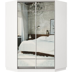 Шкаф-купе Классика 86 (каркас белый, фасады 10/10 зеркало) профиль серебро 86.2400.1400.600.(10.10.).07.(00.00.).01