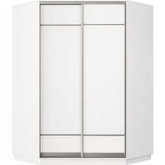 Шкаф-купе Классика 79 (каркас белый, фасады 07/07 белый) профиль серебро 79.2200.1300.450.(07.07.).07.(07.07.).01