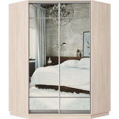 Шкаф-купе Классика 85 (каркас ясень шимо светлый, фасады 10/10 зеркало) профиль серебро 85.2400.1400.450.(10.10.).01.(00.00.).01