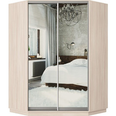 Шкаф-купе Классика 82 (каркас ясень шимо светлый, фасады 01/01 зеркало) профиль серебро 82.2400.1300.600.(01.01.).01.(00.00.).01