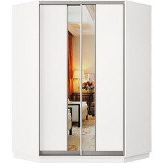 Шкаф-купе Классика 90 (каркас белый, фасады 12/13 белый) профиль серебро 90.2400.1500.600.(12.13.).07.(07.07.).01