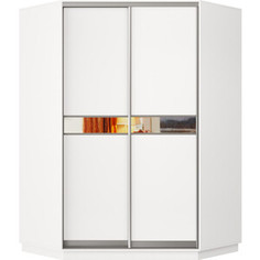 Шкаф-купе Классика 78 (каркас белый, фасады 14/14 белый) профиль серебро 78.2400.1200.600.(14.14.).07.(07.07.).01