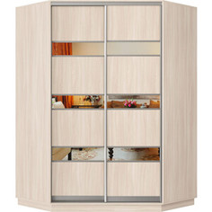 Шкаф-купе Классика 78 (каркас ясень шимо светлый, фасады 16/16 ясень шимо светлый) профиль серебро 78.2400.1200.600.(16.16.).01.(01.01.).01