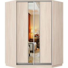 Шкаф-купе Классика 75 (каркас ясень шимо светлый, фасады 12/13 ясень шимо светлый) профиль серебро 75.2200.1200.450.(12.13.).01.(01.01.).01