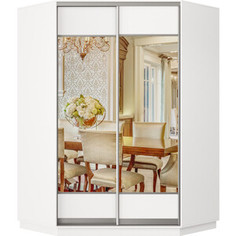 Шкаф-купе Классика 76 (каркас белый, фасады 04/04 белый) профиль серебро 76.2200.1200.600.(04.04.).07.(07.07.).01