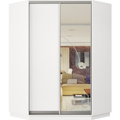 Шкаф-купе Классика 74 (каркас белый, фасады 02/01 белый) профиль серебро 74.2400.1100.600.(02.01.).07.(07.00.).01