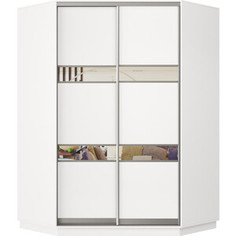 Шкаф-купе Классика 77 (каркас белый, фасады 15/15 белый) профиль серебро 77.2400.1200.450.(15.15.).07.(07.07.).01