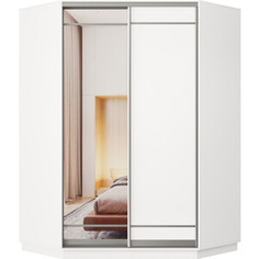 Шкаф-купе Классика 84 (каркас белый, фасады 06/09 белый) профиль серебро 84.2200.1400.600.(06.09.).07.(07.00.).01