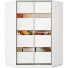 Шкаф-купе Классика 74 (каркас белый, фасады 16/16 белый) профиль серебро 74.2400.1100.600.(16.16.).07.(07.07.).01