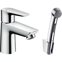 Смеситель для раковины Hansgrohe Talis E с гигиеническим душем и донным клапаном Push-Open, хром (71729000)
