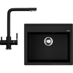 Кухонная мойка и смеситель Omoikiri Daisen 60 BL черный (4993622, U-016-308)