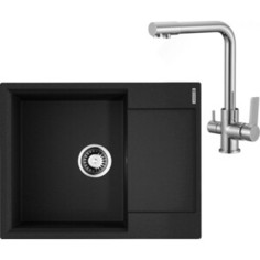 Кухонная мойка и смеситель Omoikiri Daisen 65 BL черный (4993684, SL130-015F)