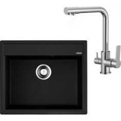 Кухонная мойка и смеситель Omoikiri Daisen 60 BL черный (4993622, SL130-015F)