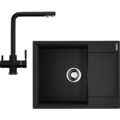 Кухонная мойка и смеситель Omoikiri Daisen 65 BL черный (4993684, U-016-308)