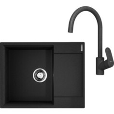 Кухонная мойка и смеситель Omoikiri Daisen 65 BL черный (4993684, F8007722)