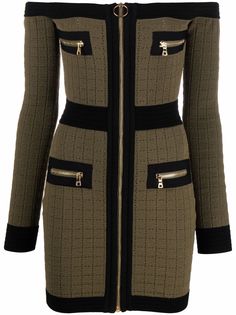 Balmain трикотажное платье с открытыми плечами