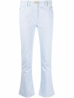 Balmain расклешенные джинсы с вышитой монограммой
