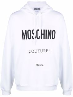 Moschino logo-print cotton hoodie