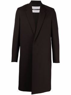 Jil Sander однобортное пальто с заостренными лацканами