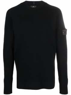 Stone Island Shadow Project logo-patch knitted jumper