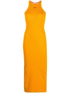 Off-White BASIC LUX RIB LONG DRESS ORANGE BLACK