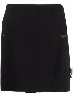 Off-White LIGHT WOOL FLAP MINI SKIRT BLACK NO COLO