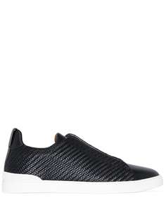 Ermenegildo Zegna кеды Triple Stitch из кожи Pelletessuta™