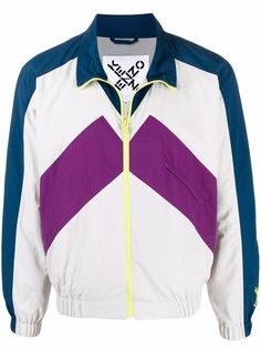 Kenzo спортивная куртка в стиле колор-блок на молнии