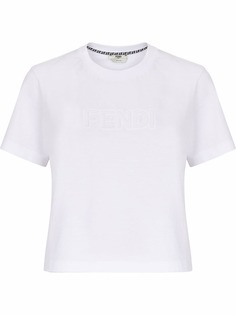 Fendi футболка с тисненым логотипом