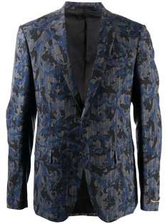 Versace пиджак в тонкую полоску с принтом Baroccoflage
