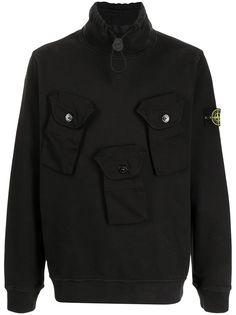 Stone Island куртка с воротником-воронкой