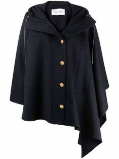 Valentino пальто асимметричного кроя с капюшоном