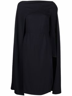 Valentino платье с вырезом-лодочкой и длинными рукавами