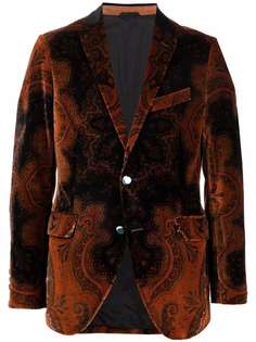 ETRO бархатный пиджак с принтом пейсли