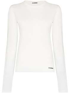 Jil Sander футболка с длинными рукавами и логотипом