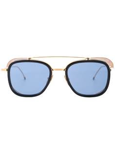 Thom Browne Eyewear солнцезащитные очки с двойным мостом в квадратной оправе