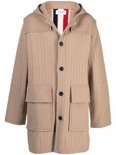 Thom Browne однобортное пальто с полосками RWB