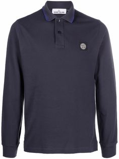 Stone Island рубашка поло с нашивкой-логотипом