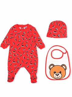 Moschino Kids комбинезон для новорожденного с принтом Teddy Bear