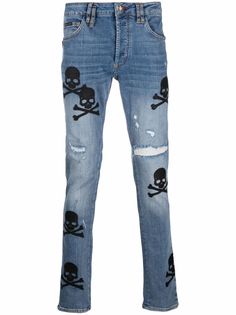 Philipp Plein джинсы прямого кроя с эффектом потертости