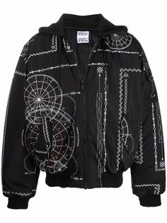 Marcelo Burlon County of Milan ALL OVER ASTRAL HOODIE BOMBER BLACK ORAN